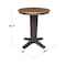 International Concepts 30 in. Solid Wood Round Top Pedestal Dining Table - 35.9 in. High, Hickory/Washed Coal K45-30RT-23B-36 - alternate 3